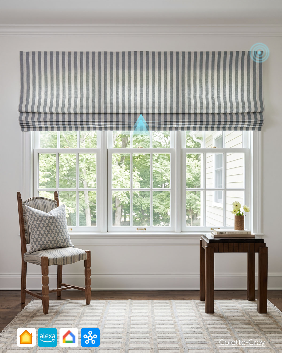 Colette Custom Motorized Roman Shades
