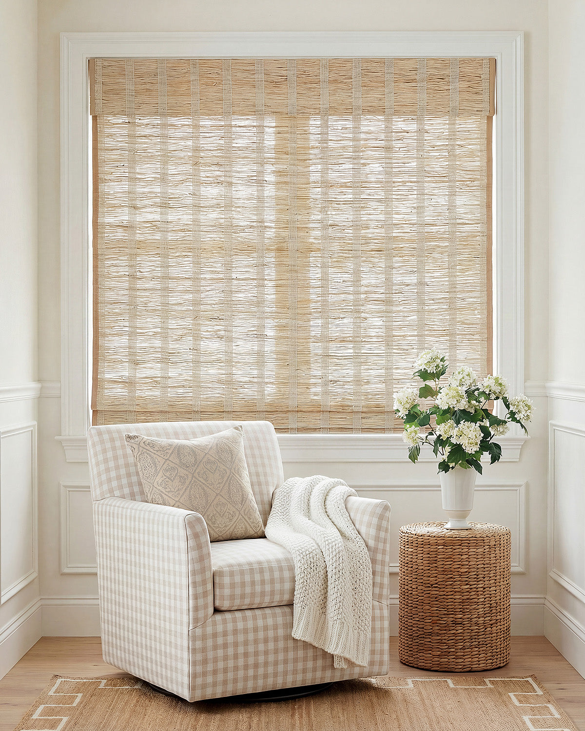 Loom Handwoven Natural Ramie Bamboo Shade