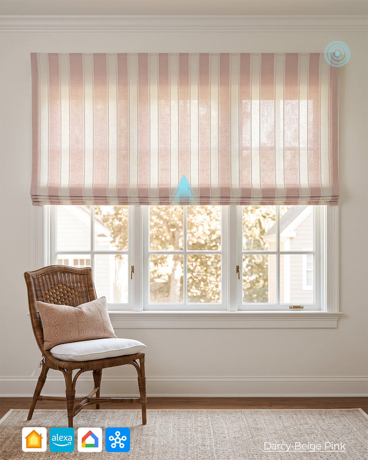 Darcy Custom Motorized Roman Shades