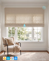 Frankie Plaid Pattern Motorized Roman Shades & Blinds