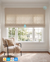 Frankie Plaid Pattern Motorized Roman Shades & Blinds