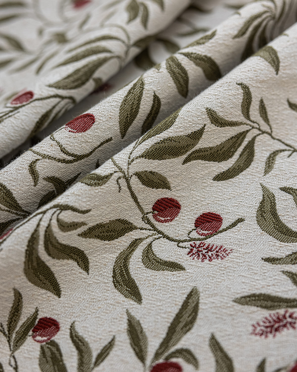 Maribel Jacquard Hawthorn Pinch Pleated Curtains
