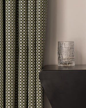 Frankie Blackout Pixel Check Curtains