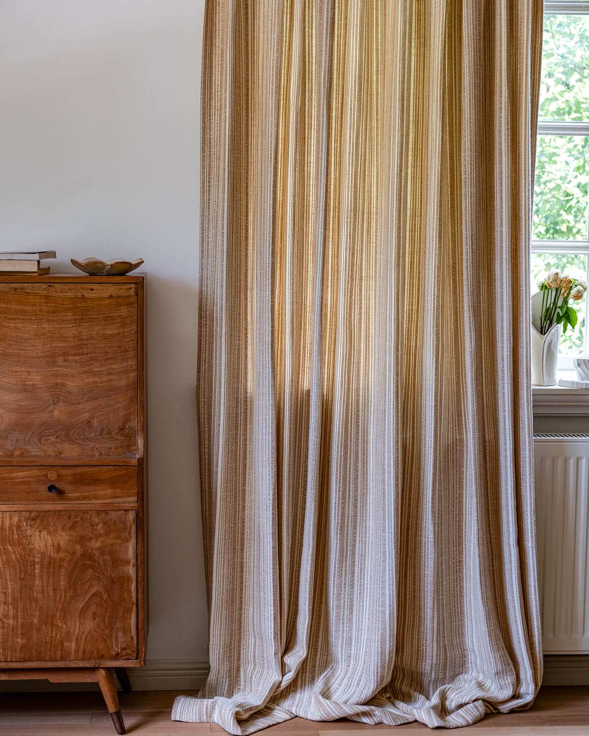 Thea Striped Pinch Pleated Curtains