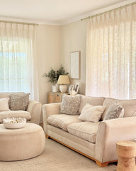 Textured Linen Blend Curtains – Pinch Pleated, Semi Sheer & Elegant Drapes for Living Room & Dining Room (Liz)