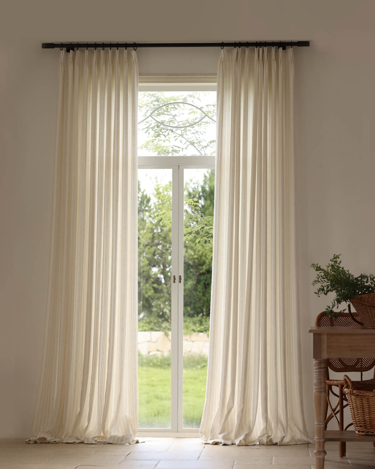 Willow Linen Pinstripe Curtains