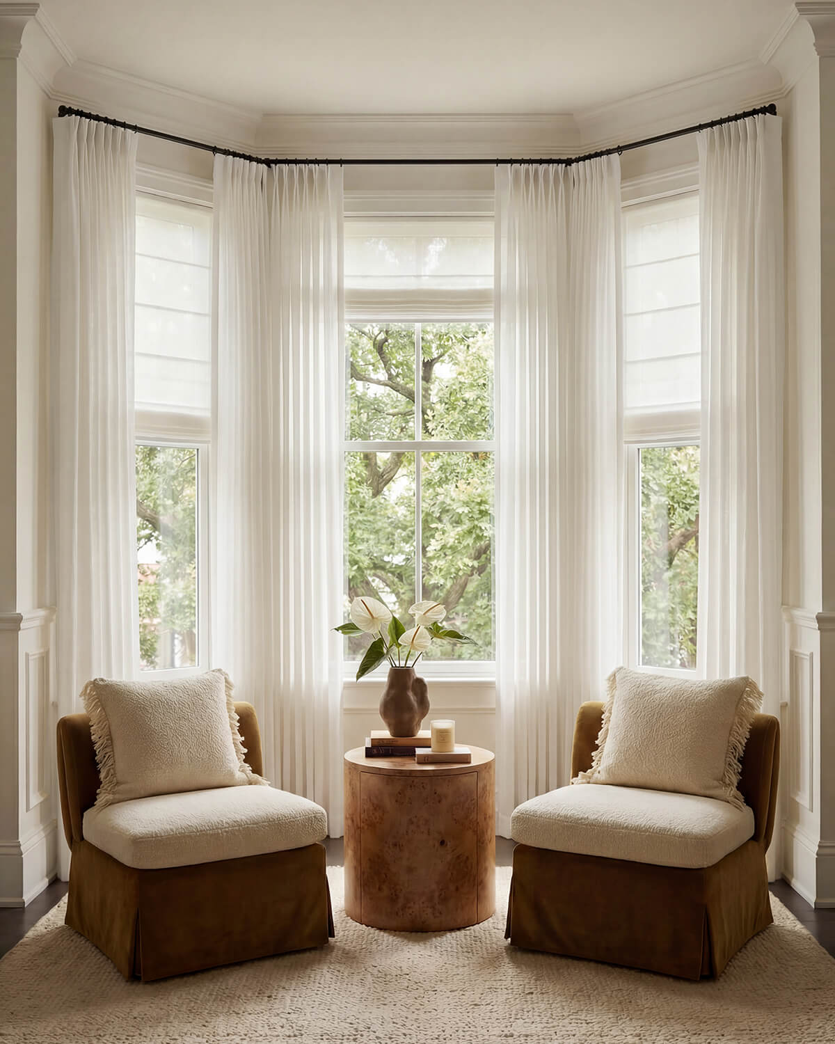 Patti Cotton Blend Fine Slub Sheer Curtains