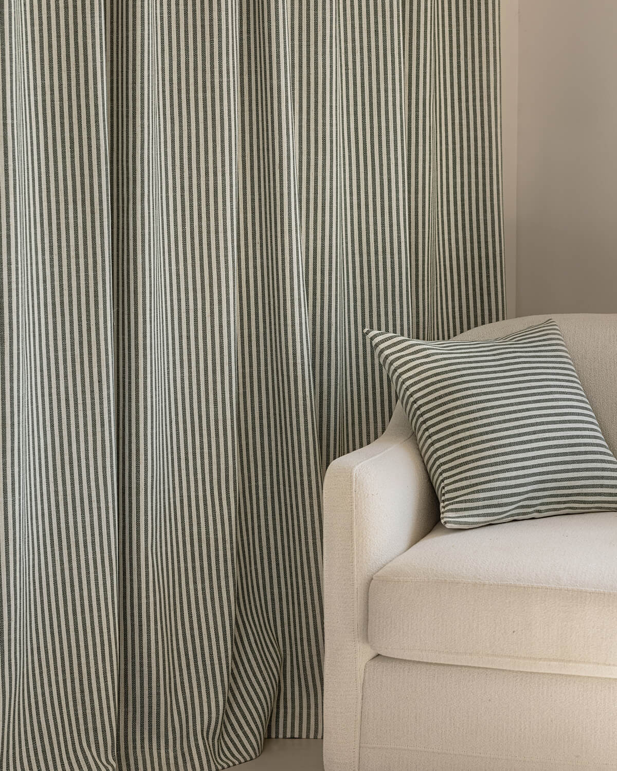 Zaria Stripe Linen Blend Light Blocking Curtains
