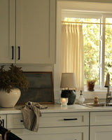June Light Filtering Flax Linen Sheer Cafe Curtains