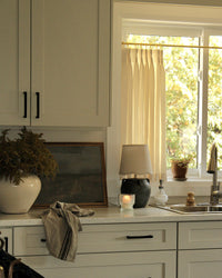 June Light Filtering Flax Linen Sheer Cafe Curtains