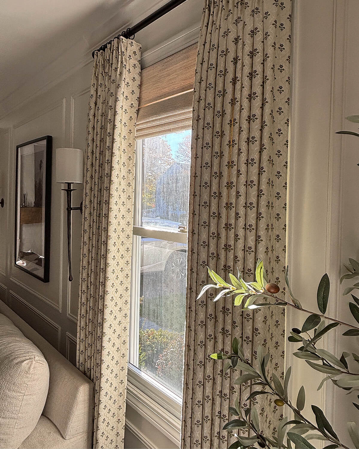 Thermal curtains with 70% light blocking efficiency shown on a sunny window for energy-saving climate control.