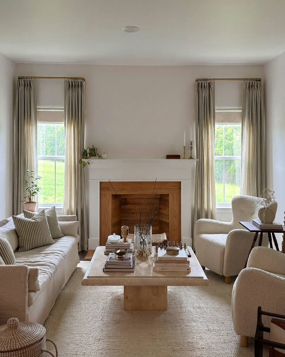 Zaria Stripe Linen Blend Light Blocking Curtains