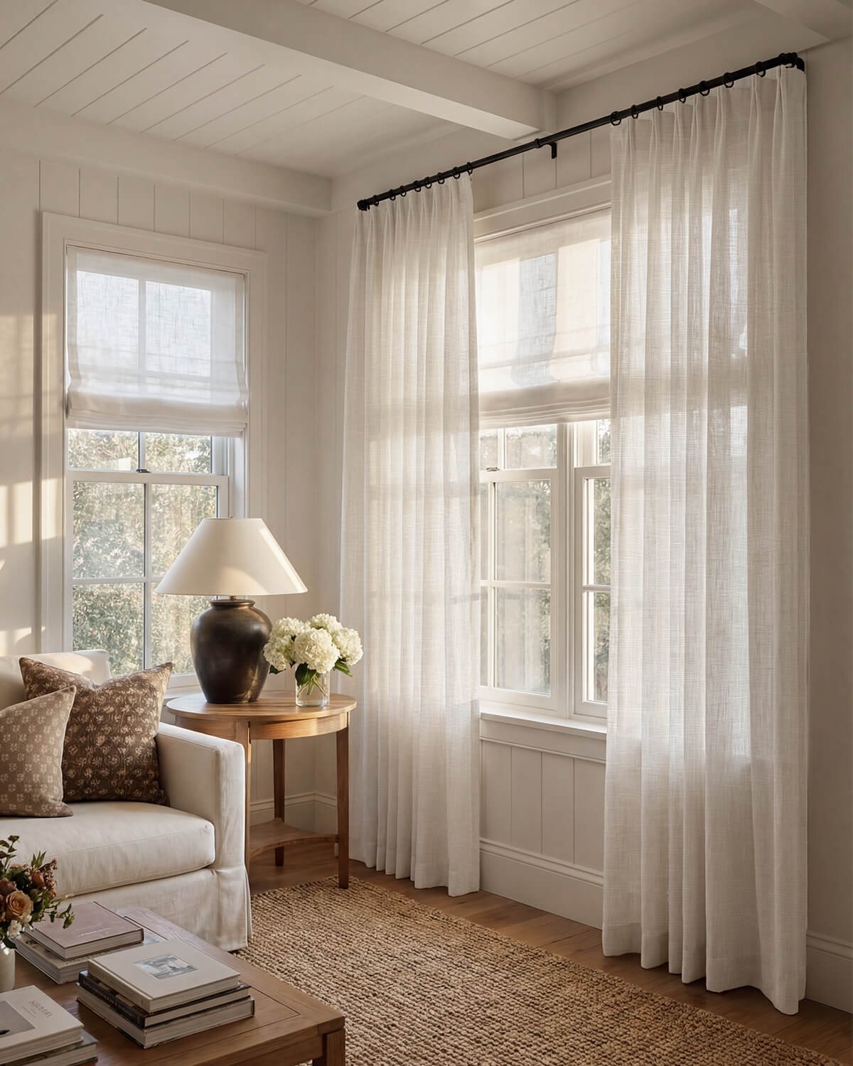 Juniper Linen Blend Coarse Slub Sheer Curtains