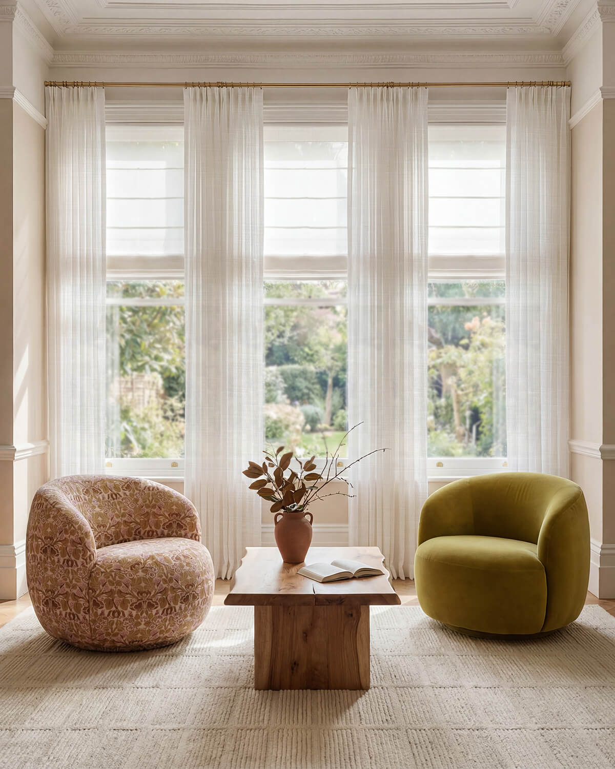 Aura Linen Blend Slub Weave Sheer Curtains