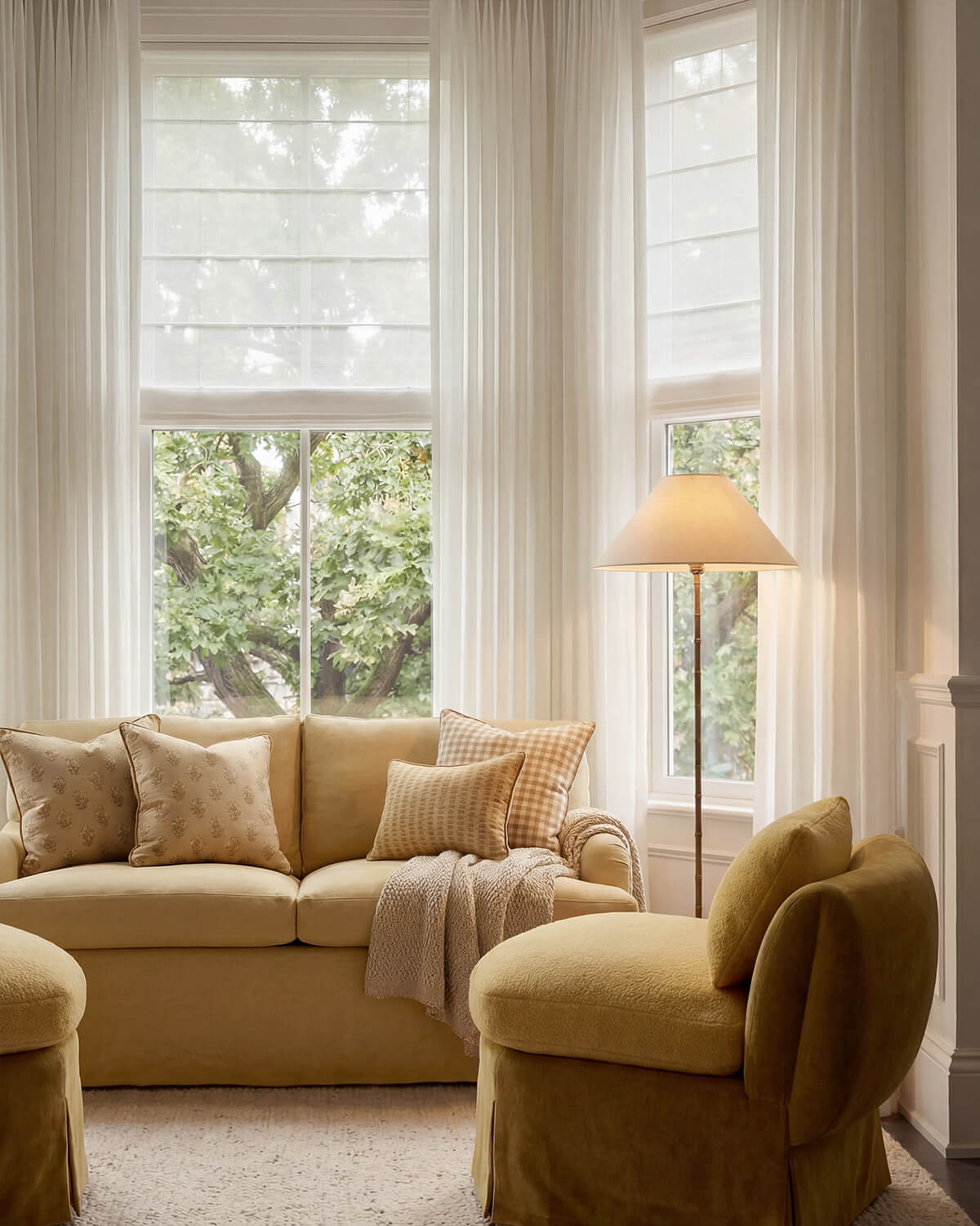 Patti Cotton Blend Fine Slub Sheer Curtains