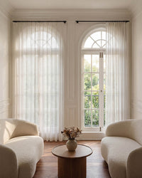 Aura Linen Blend Slub Weave Sheer Curtains
