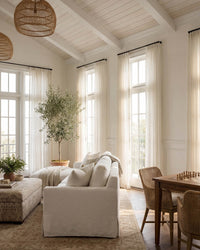 Aura Linen Blend Slub Weave Sheer Curtains