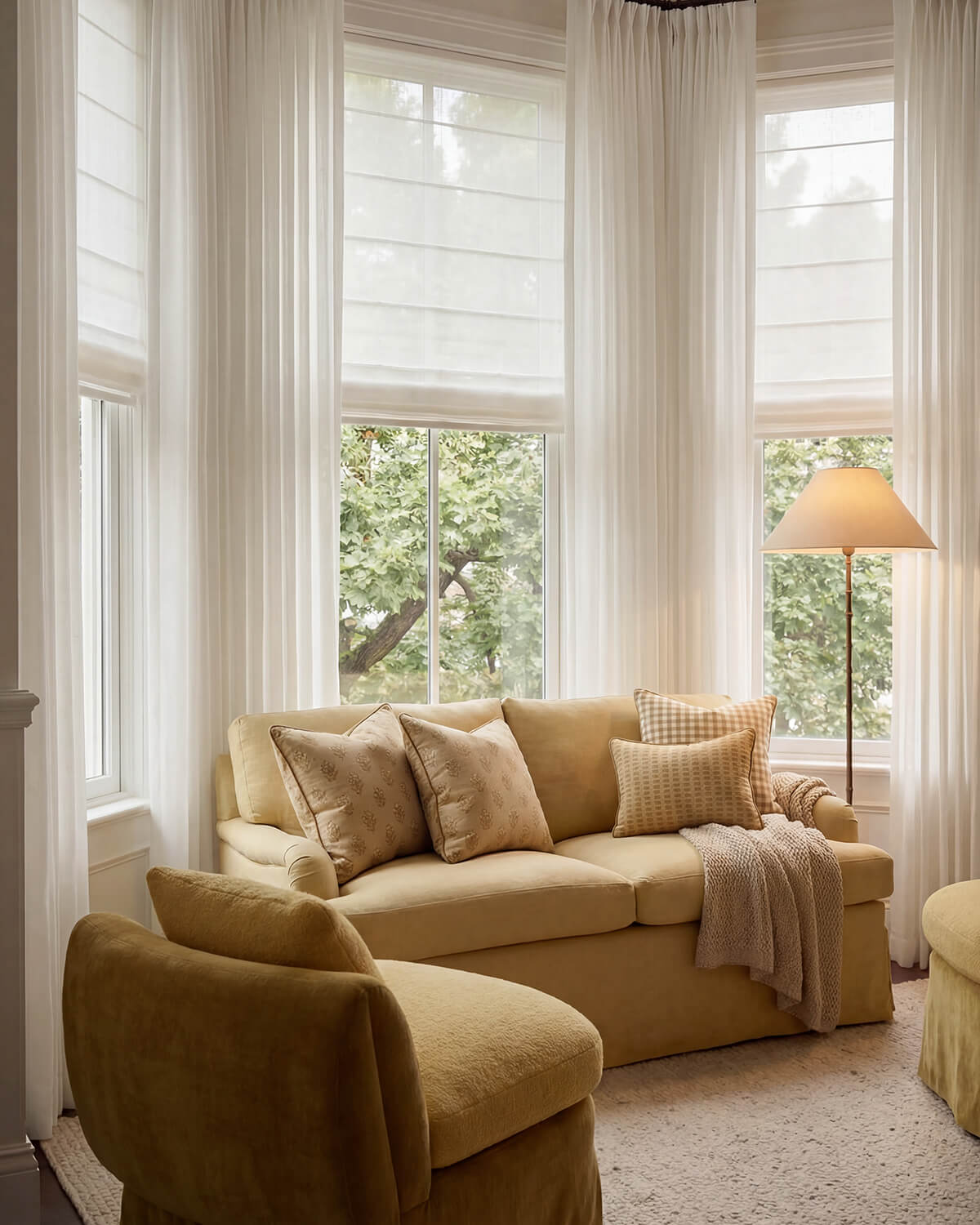 Patti Cotton Blend Fine Slub Sheer Curtains