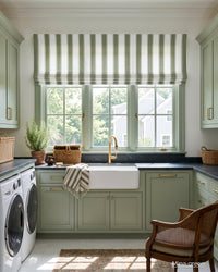 Mina Stripe Motorized Roman Shades