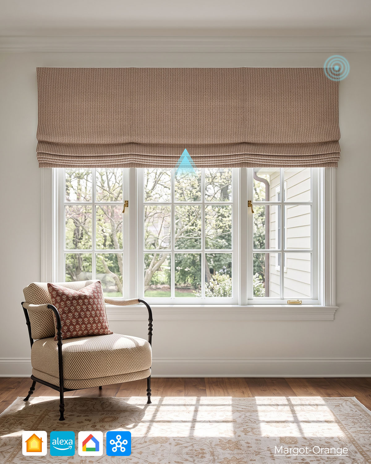 Margot Custom Motorized Roman Shades