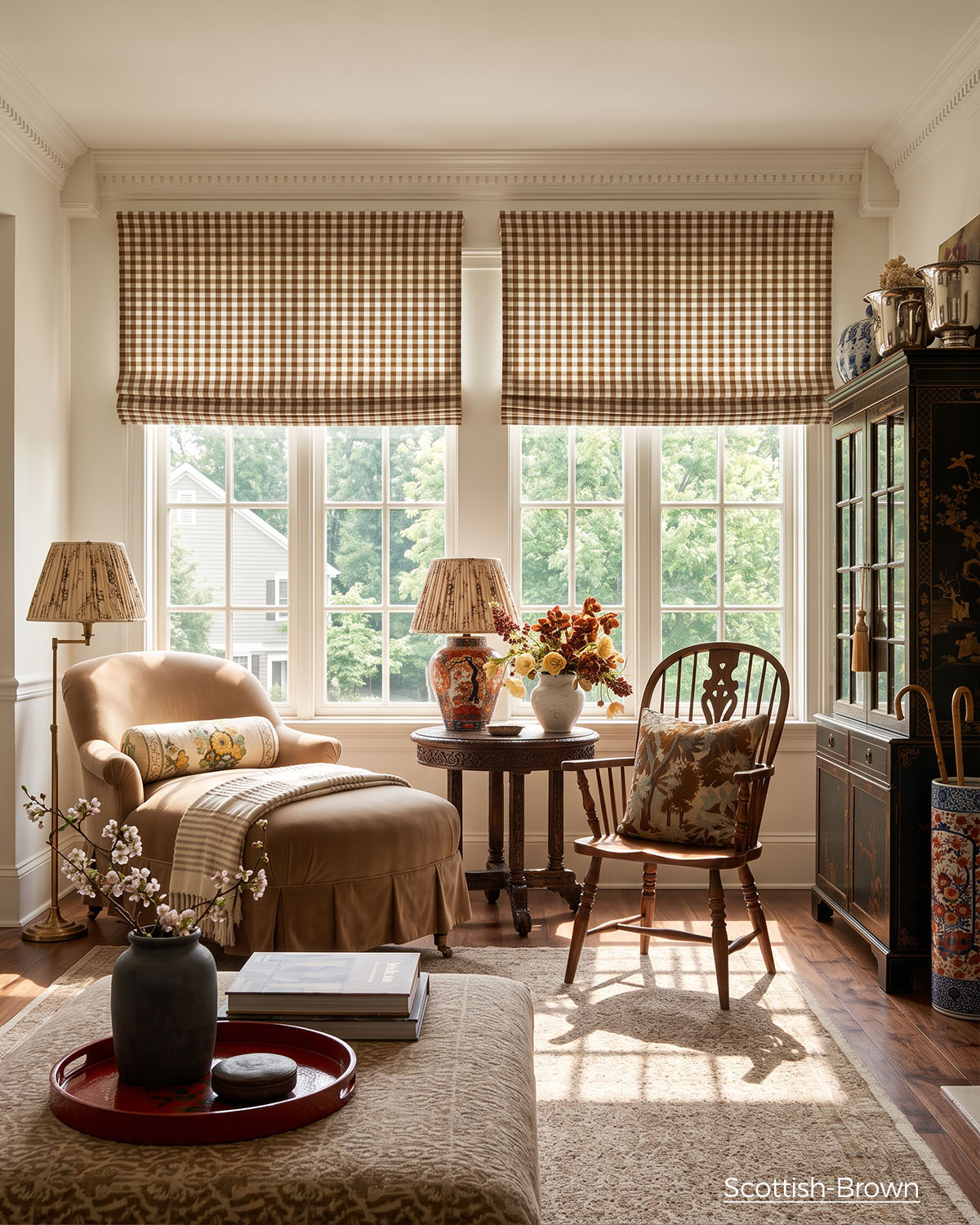 Scottish Custom Motorized Roman Shades