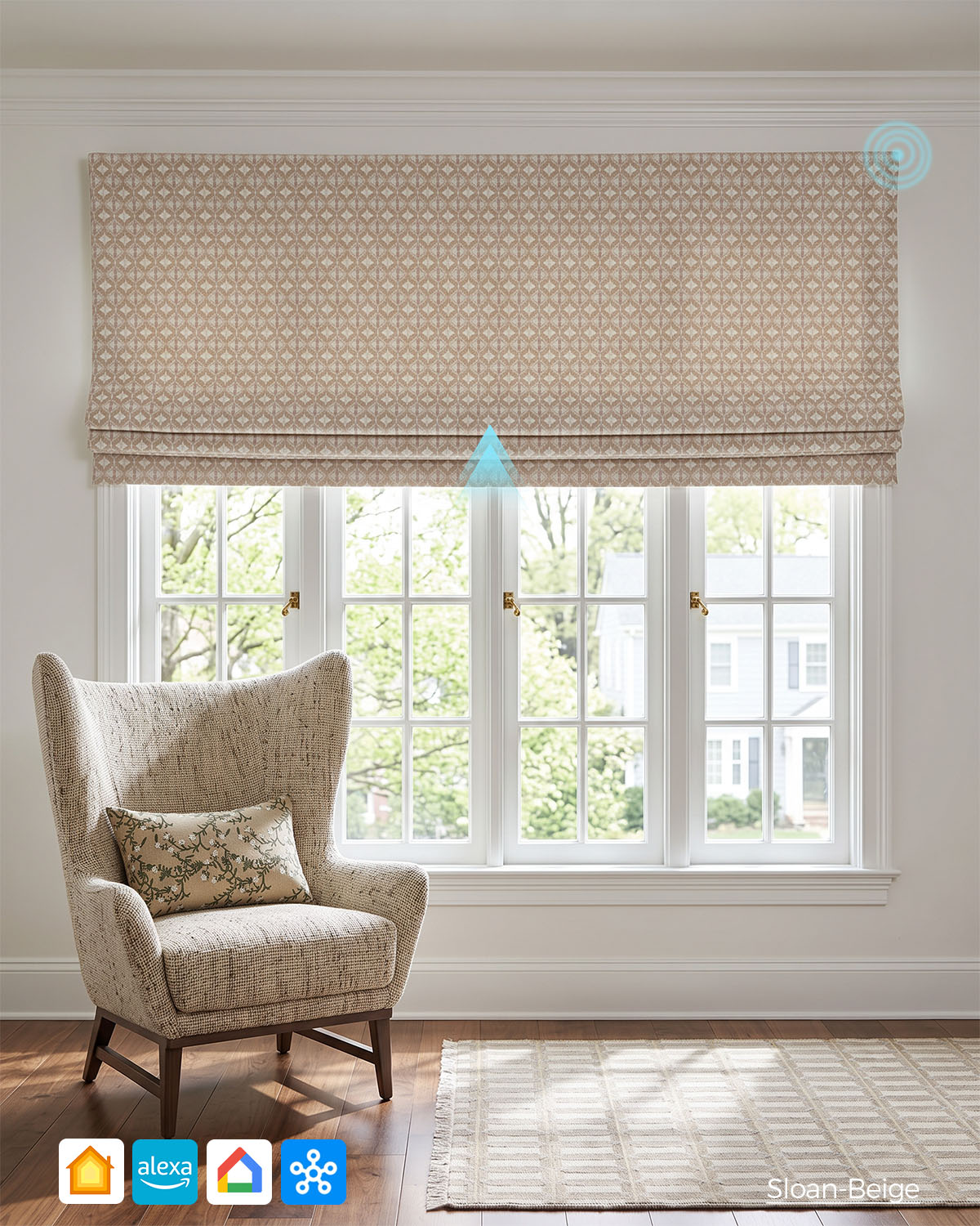 Sloan Custom Motorized Roman Shades