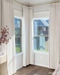 Elegant Linen Blend Pinch Pleated Curtains – Subtle Wave Texture, Light Filtering for Living Rooms & Bedrooms (Hazel)