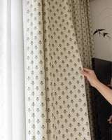 Aurelia Ditsy Floral Curtains – Pinch Pleat Design for Thermal Insulation & Blackout, in Bedrooms & Living Room