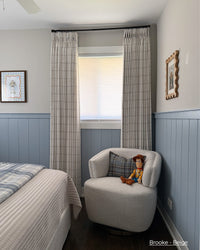 Brooke Plaid Linen Pinch Pleat Curtains