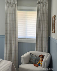 Brooke Plaid Linen Pinch Pleat Curtains