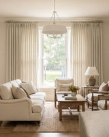 Coto Neutral Linen Blend Curtains – Pinch Pleat, Breathable & Light Filtering for Living & Dining Rooms