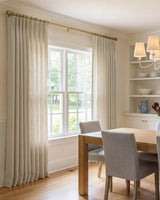 Coto Neutral Linen Blend Curtains – Pinch Pleat, Breathable & Light Filtering for Living & Dining Rooms
