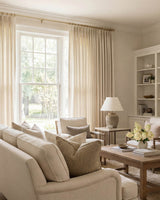 Coto Neutral Linen Blend Curtains – Pinch Pleat, Breathable & Light Filtering for Living & Dining Rooms