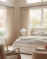 Timeless Densely Woven Linen Curtains – Pinch Pleat, Light-Filtering for Living/Bedroom ( Jessa )