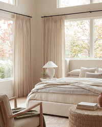 Timeless Densely Woven Linen Curtains – Pinch Pleat, Light-Filtering for Living/Bedroom ( Jessa )