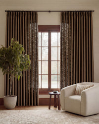 Warm Brown Linen Curtains – Pinch Pleated, Blackout & Elegant Drapes for Living Room & Dining Room (Zen)