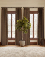 Warm Brown Linen Curtains – Pinch Pleated, Blackout & Elegant Drapes for Living Room & Dining Room (Zen)