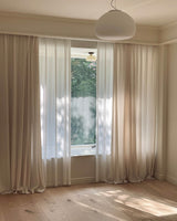 Textured Linen Blend Sheer Curtains – 3D Stripe for Soft Light & Privacy in Living Rooms & Dining Room (June)