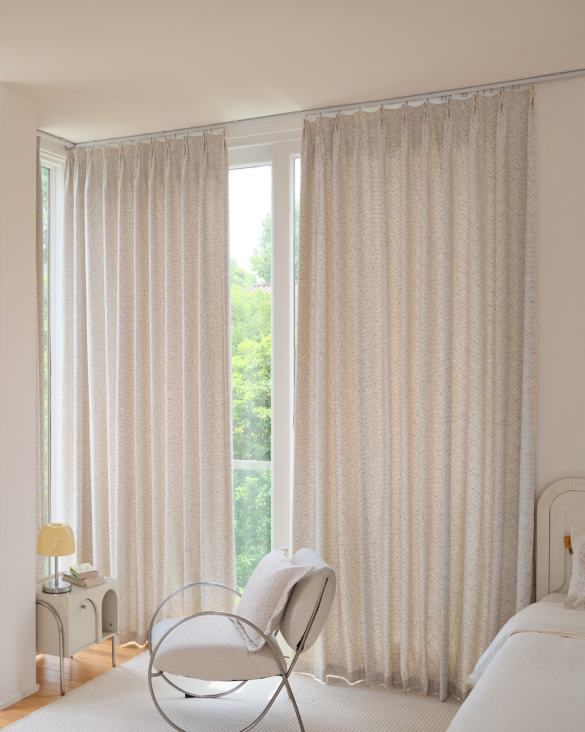 Juno Jacquard Artistic Speckle Pattern Pinch Pleated Curtains