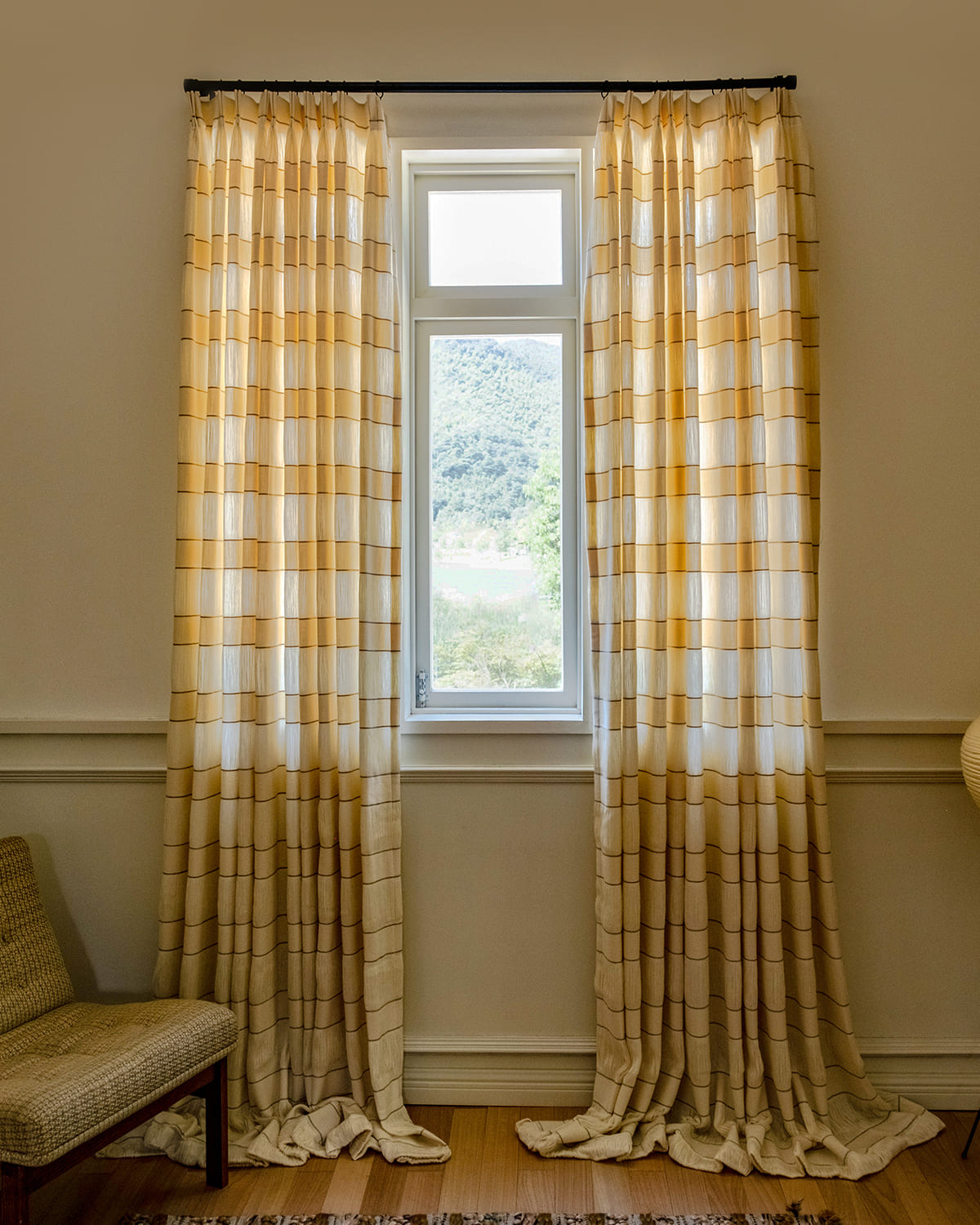 Ivy Woven Fringe Pattern Pinch Pleated Curtains
