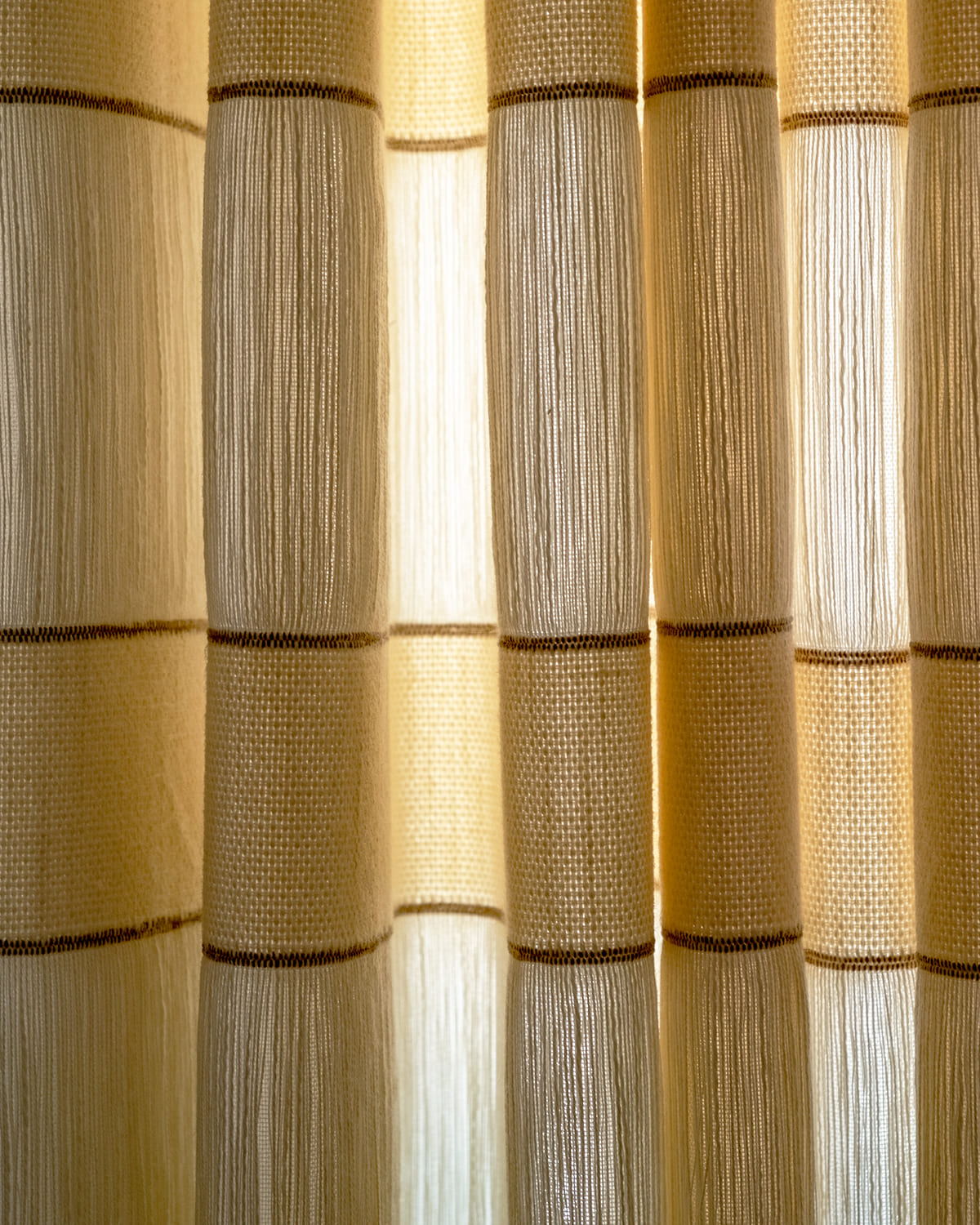 Ivy Woven Fringe Pattern Pinch Pleated Curtains