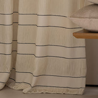 Ivy Woven Fringe Pattern Pinch Pleated Curtains