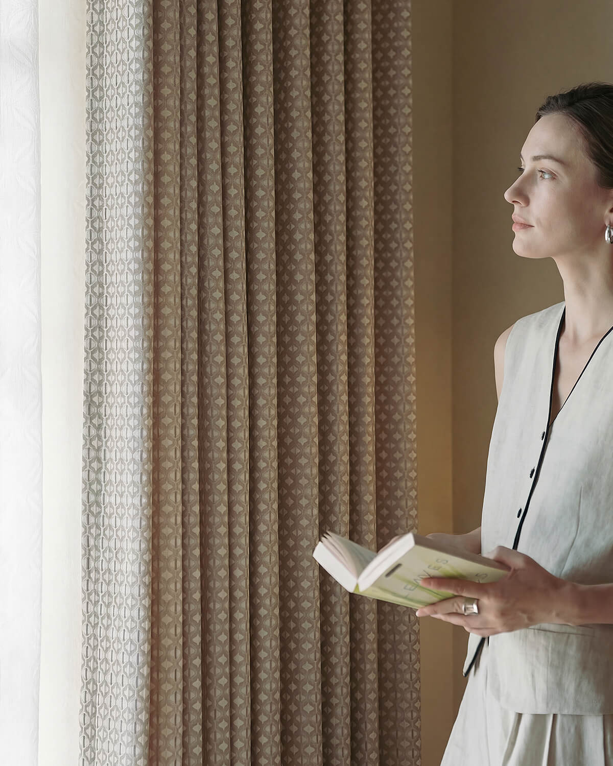 Art Deco Inspired Trellis Curtains | Heavyweight Jacquard, Thermal & Light Filtering for Formal Dining Rooms & Living Spaces (Sloan)