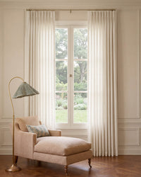 Neutral Linen Blend Curtains – Pinch Pleated, Light Filtering & Elegant Drapes for Living Room & Dining Room (Lucy)