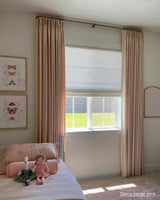 Darcy Striped Cotton Beige Curtains