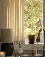 June Light Filtering Flax Linen Sheer Cafe Curtains