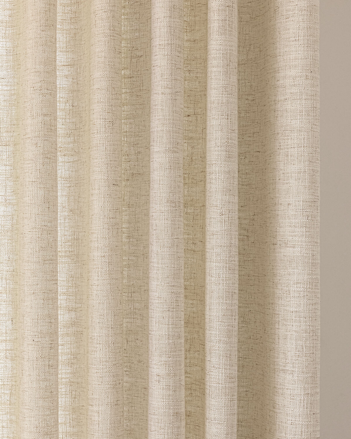 Neutral Linen Blend Curtains – Pinch Pleated, Light Filtering & Elegant Drapes for Living Room & Dining Room (Zen)
