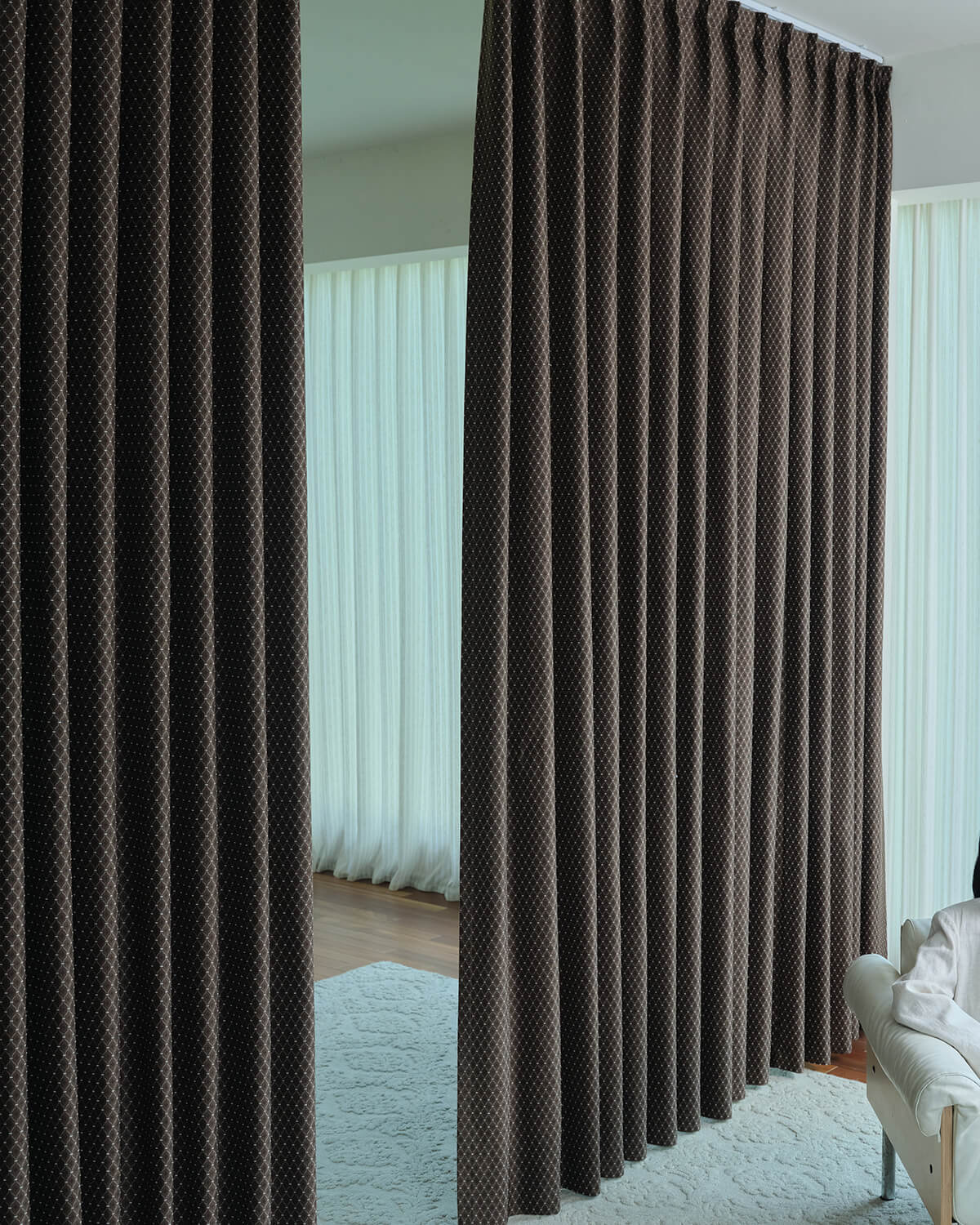 Delphine Jacquard Blackout Pinch Pleated Curtains