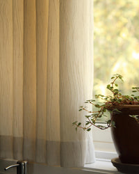 June Light Filtering Flax Linen Sheer Cafe Curtains