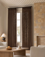 Warm Brown Linen Curtains – Pinch Pleated, Blackout & Elegant Drapes for Living Room & Dining Room (Zen)